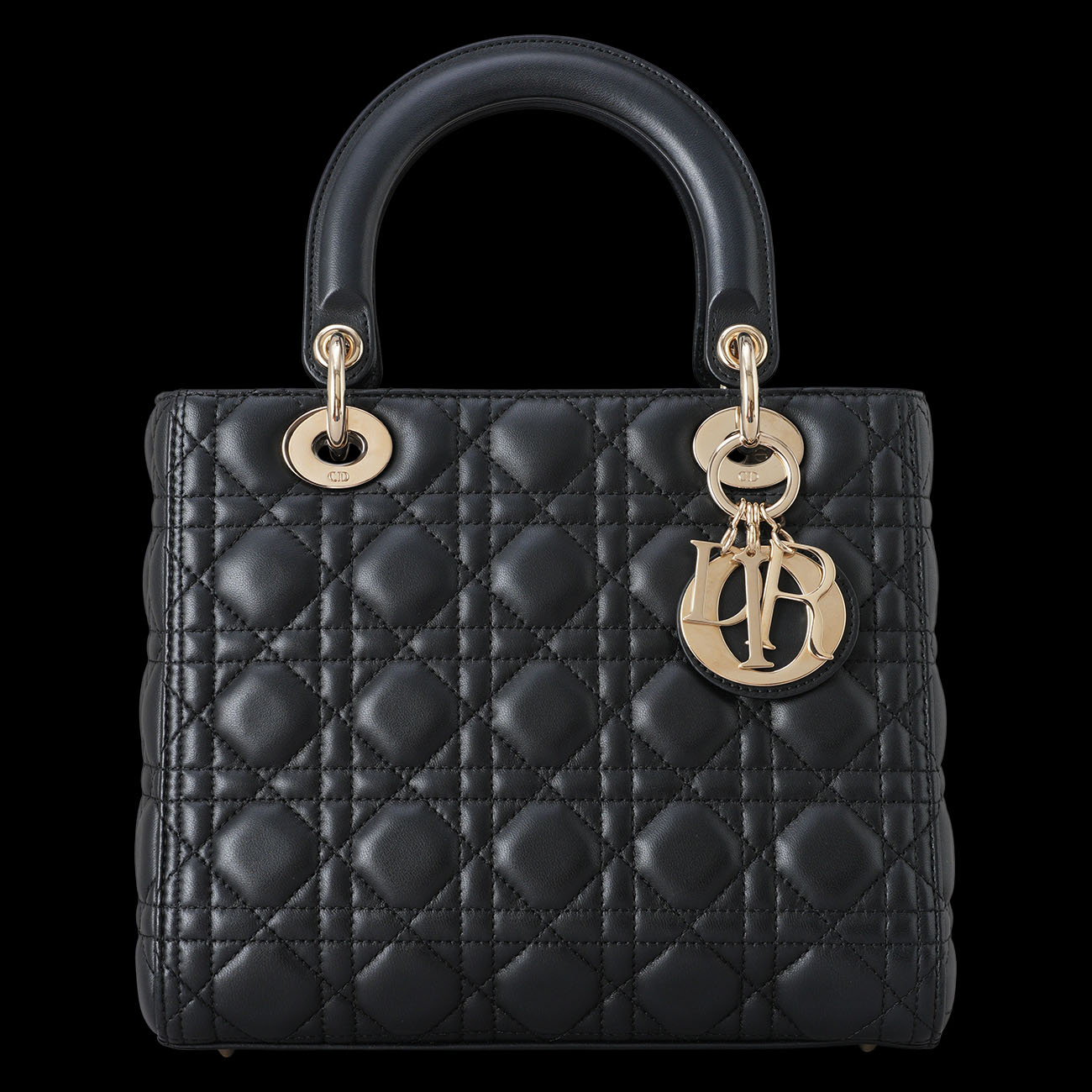 CHRISTIAN DIOR(USED)디올 레이디디올 미듐 블랙